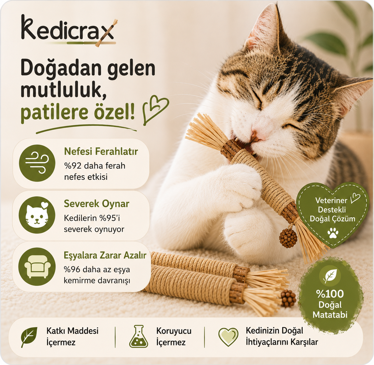 KediCrax Doğal Çiğneme Çubuğu